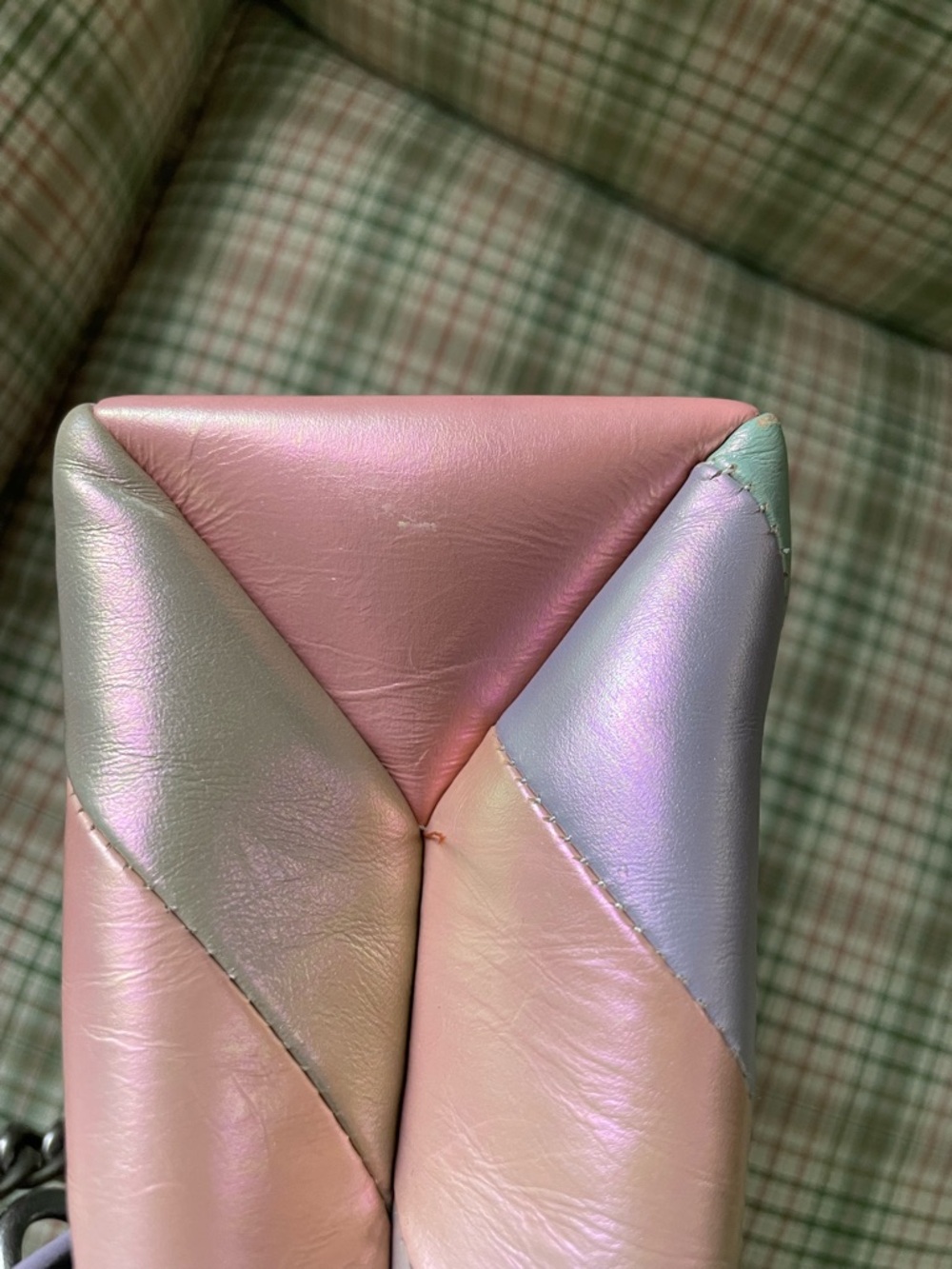 Kurt Geiger London Kensington Iridescent Pastel Stripe Leather Shoulder Bag - Picture 13 of 15